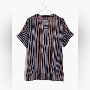 Madewell Lakeline Popover Shirt in Rainbow Stripe
